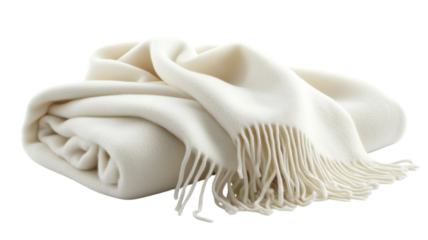 Soft white blanket with fringed edges draped elegantly on a flat surface for cozy warmth and comfort