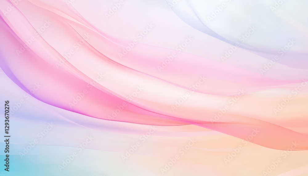 Poster Soft Pastel Fabric Texture Background with Flowing Waves and Smooth Drapes