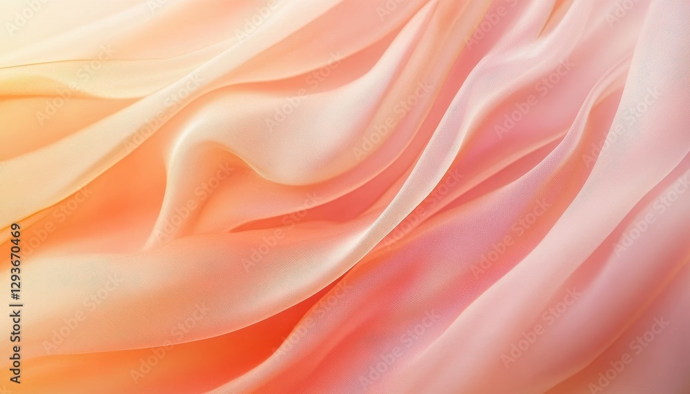 Aufkleber soft peach and orange draped fabric texture background