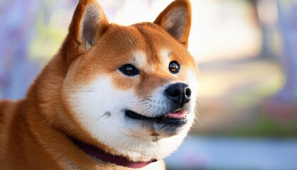 RedHaired Japanese Shiba Inu Dog Portrait Radiating Joy in Traditional Setting, Beautifully Capturing the Spirit of Japans Iconic Breed