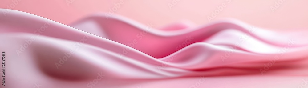 Poster soft pink draped fabric with gentle waves and subtle light reflections