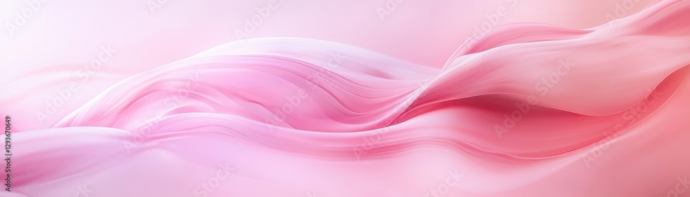 Poster soft pink fabric draped in gentle waves, delicate and elegant texture background