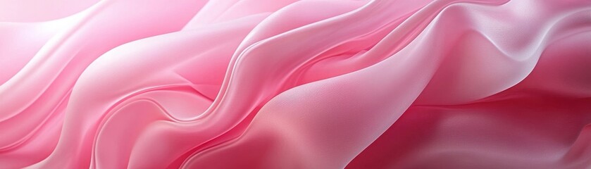 Obraz premium Soft Pink Fabric Draped in Elegant Waves: Close-up Texture Shot