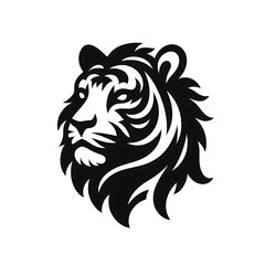 Obraz premium tiger head mascot logo icon of silhouette isolated on white background