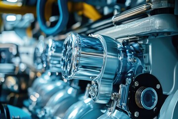 Fototapeta premium A close-up shot of a machine in a factory setting