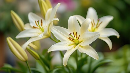 Obraz premium A detailed view of a group of white flowers
