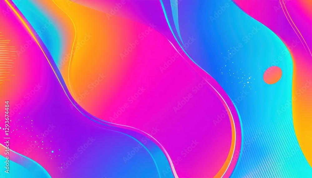 Poster vibrant abstract background with dynamic fluid waves and glowing gradient colors