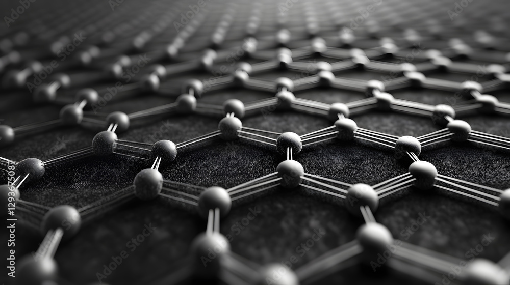 Poster graphene lattice: a close-up view of a graphene lattice structure, showcasing the intricate hexagona