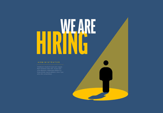 We Are Hiring Announcement Layout template for poster flyer social media banner