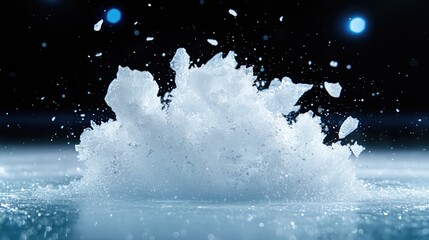 Dynamic splash of water creates mesmerizing patterns under brigh