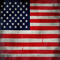 Fototapeta premium Aged American Flag Texture, Weathered Patina
