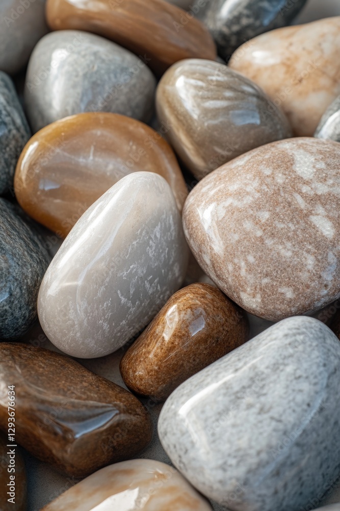 Aufkleber A close-up view of a collection of rocks with different textures and shapes