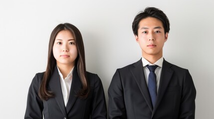 Professional young adults in formal attire for a business setting