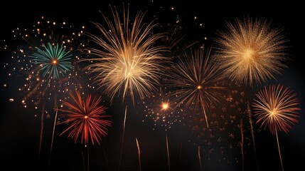 Spectacular fireworks display lighting up the night sky