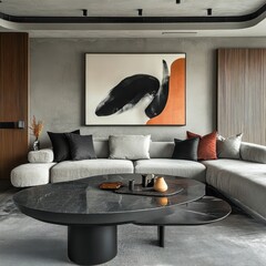 Modern elegant home living room with modern aesthetics