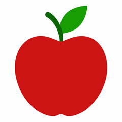 red apple with leaf