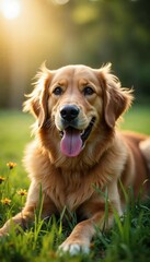 Golden Retriever in Golden Hour