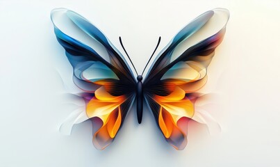 Obraz premium Colorful abstract butterfly design with flowing shapes and gradients