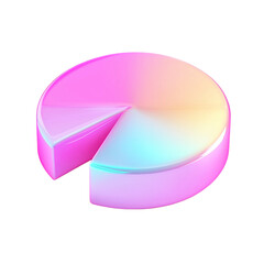 Obraz premium 3D pie chart isolated on transparent background