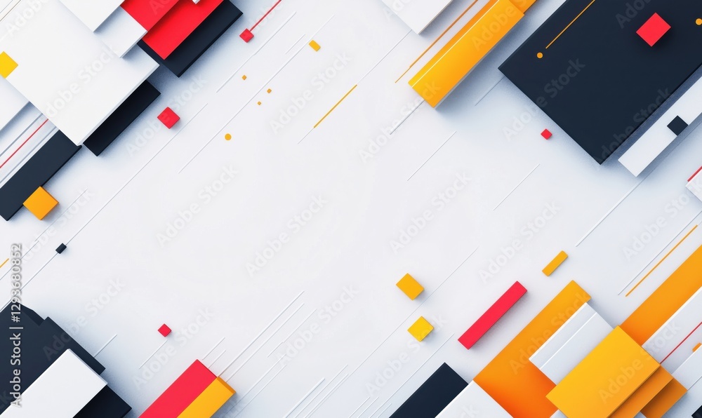Poster abstract geometric background with colorful shapes and lines in modern design