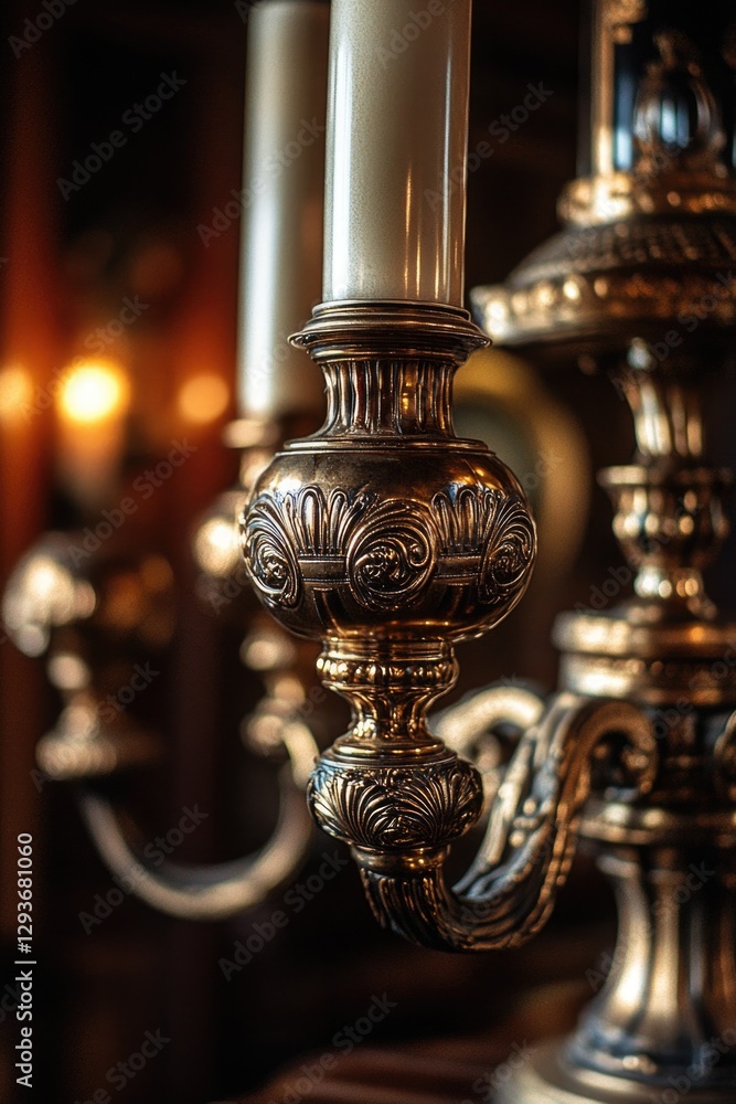 Poster a pair of candles placed on a table