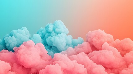 Fototapeta premium Colorful cloudscape art digital artwork abstract environment vivid viewpoint peaceful concept for visual serenity