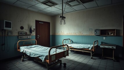 Decaying Hospital Room - Rusty Beds