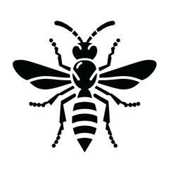 Thread waisted wasp insects icon of silhouette