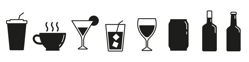 drink icon. Beverage icon set