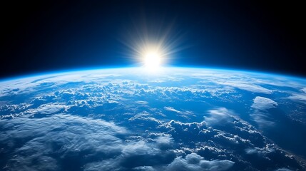 Earthrise sunrise space view