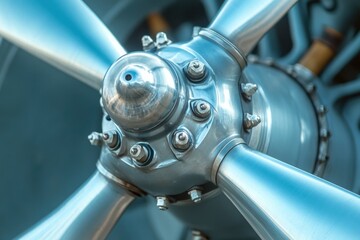Close-up shot of an airplane propeller