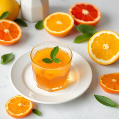 orange juice and fruits