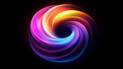 Vibrant Neon Swirl Abstract Background