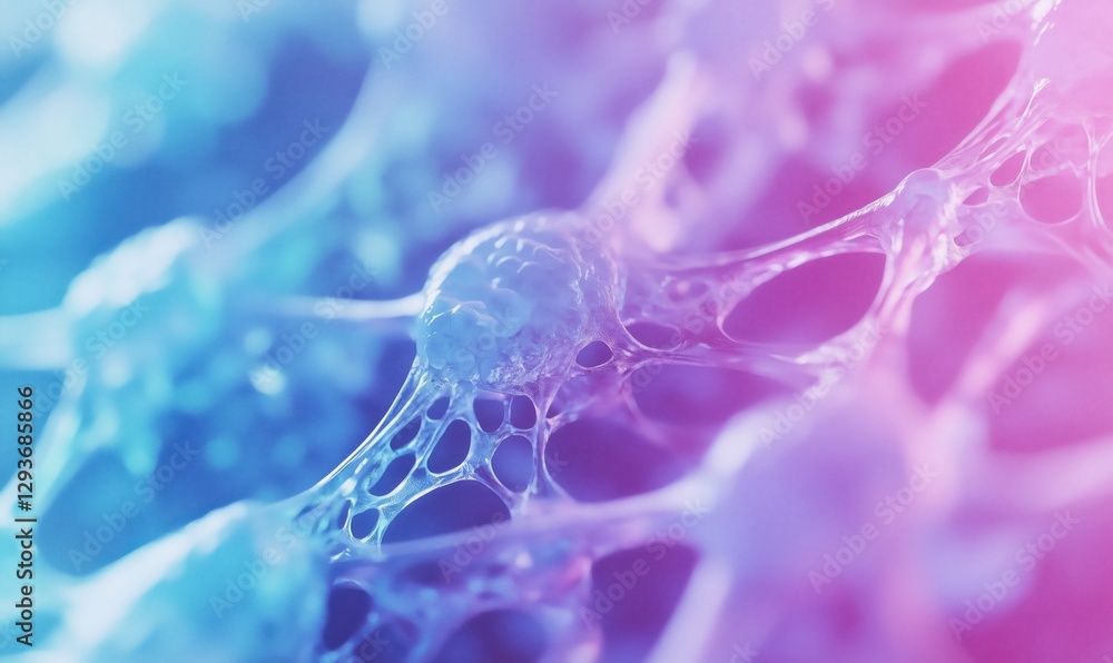 Poster abstract close-up of colorful cellular structure with intricate network design
