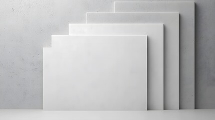 Obraz premium Artistic display of white paper sheets minimalist studio photography modern environment close-up view creative composition