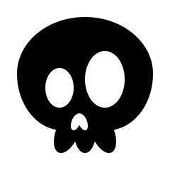 Minimalist Skull Face Character Solid Icon