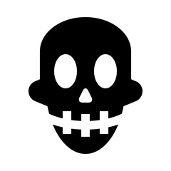 Minimalist Skull Face Character Solid Icon