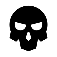 Minimalist Skull Face Character Solid Icon