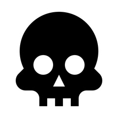 Minimalist Skull Face Character Solid Icon