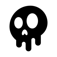 Minimalist Skull Face Character Solid Icon