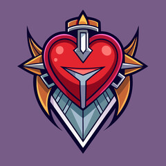 Stylish vector heart illustration, perfect for tattoos and design projects.