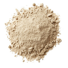 Pile of light beige powder isolated on transparent background