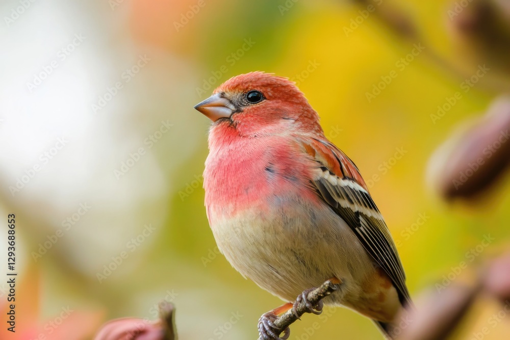Poster a small bird perched on the branch of a tree