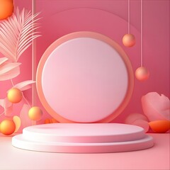 Modern Minimalist Display Stand with Pastel Design Elements