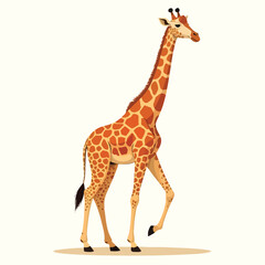 Obraz premium Watercolor Giraffe flat style vector art on a white background