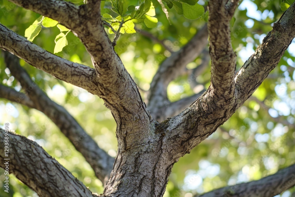 Poster Close-up view of a tree branch with a bird perched on it