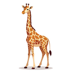 Obraz premium Watercolor Giraffe flat style vector art on a white background