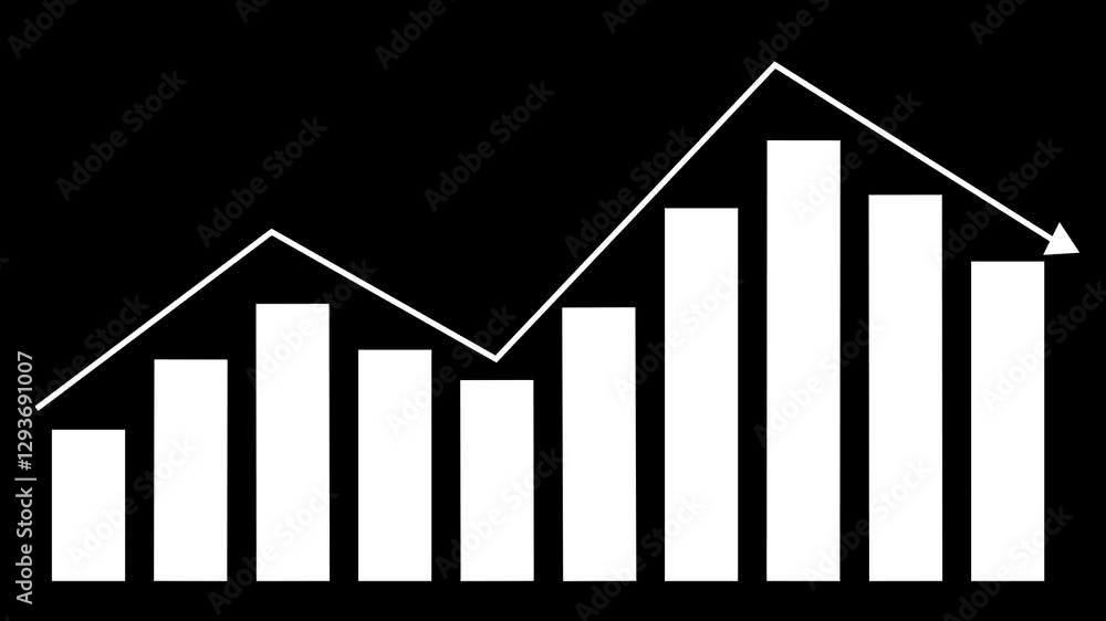 Poster abstract business graph animation background. business growth concept in graph chart showing marketi