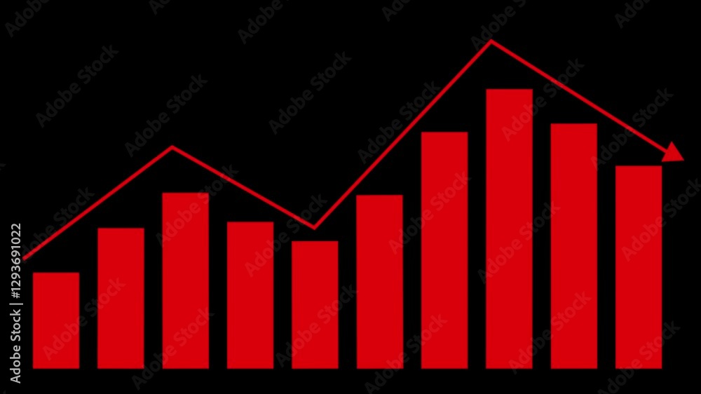 Poster abstract business graph animation background. business growth concept in graph chart showing marketi