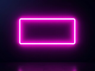 Elegant Rectangle Neon Light Glowing Against a Dark Background Modern Abstract Design Element